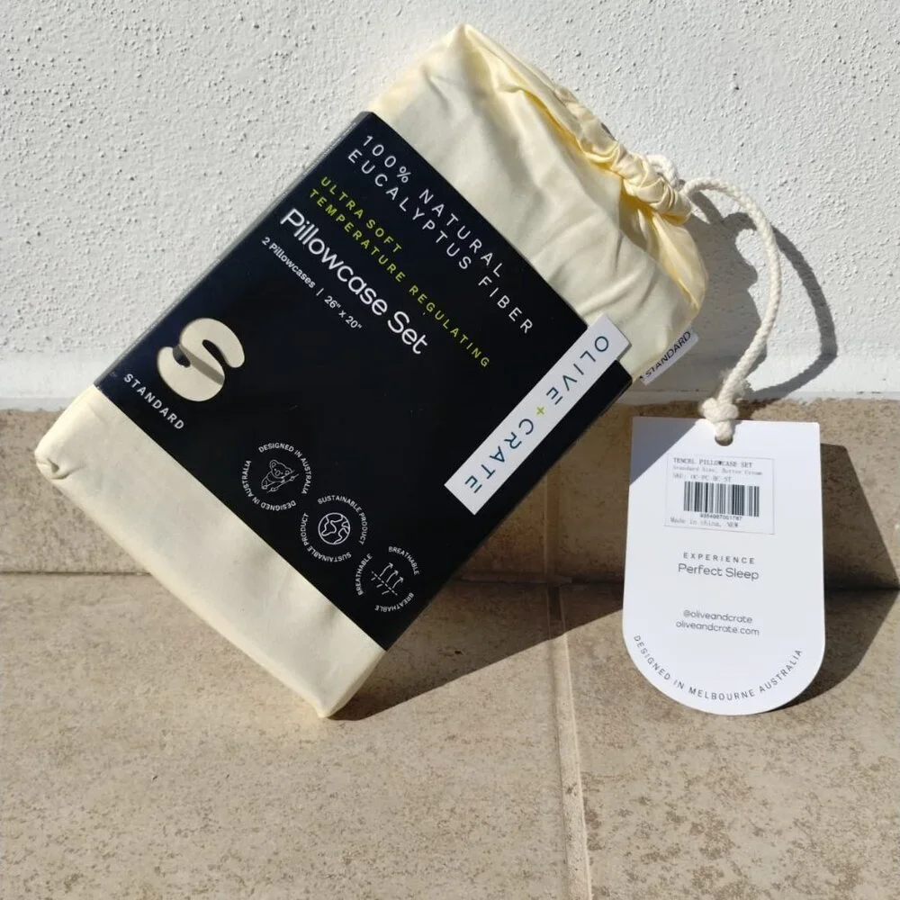 Olive Crate 2 STANDARD SETS - 100% Tencel Eucalyptus Temp Regulating Pillowcases